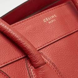 Celine Red Leather Mini Luggage Tote