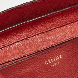 Celine Red Leather Mini Luggage Tote