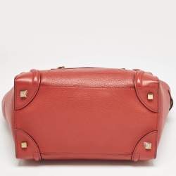 Celine Red Leather Mini Luggage Tote