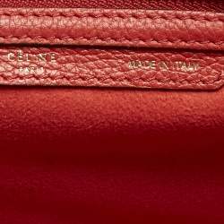 Celine Red Leather Mini Luggage Tote