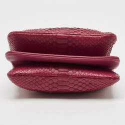 Pre Owned Celine Red Python Small Trio Crossbody Bag