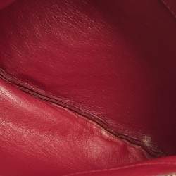 Pre Owned Celine Red Python Small Trio Crossbody Bag