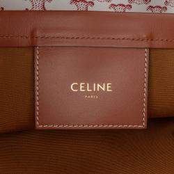 Celine White Medium Coated Canvas Triomphe Couffin Tote