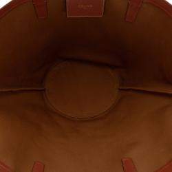 Celine White Medium Coated Canvas Triomphe Couffin Tote