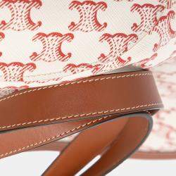 Celine White Medium Coated Canvas Triomphe Couffin Tote