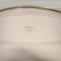 Celine White Medium Calfskin Romy Shoulder Bag