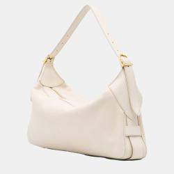 Celine White Medium Calfskin Romy Shoulder Bag