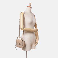 Celine Beige Brown Pico Grained Calfskin Belt Bag