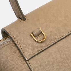 Celine Beige Brown Pico Grained Calfskin Belt Bag