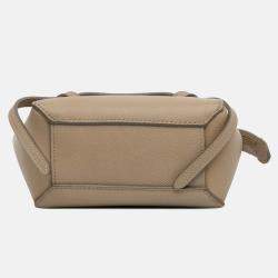 Celine Beige Brown Pico Grained Calfskin Belt Bag