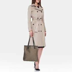 Celine Brown/Beige Macadam Canvas and Leather Tote