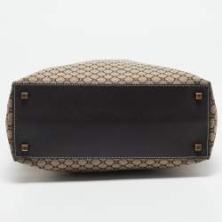 Celine Brown/Beige Macadam Canvas and Leather Tote