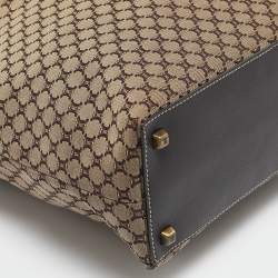 Celine Brown/Beige Macadam Canvas and Leather Tote