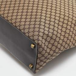 Celine Brown/Beige Macadam Canvas and Leather Tote