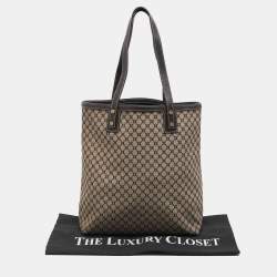 Celine Brown/Beige Macadam Canvas and Leather Tote