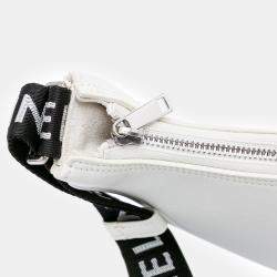 Celine White Medium Smooth Calfskin Ava Shoulder Bag with Celine Strap