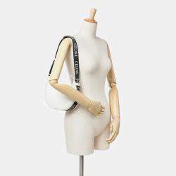Celine White Medium Smooth Calfskin Ava Shoulder Bag with Celine Strap