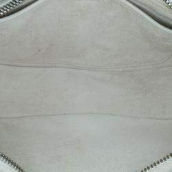 Celine White Medium Smooth Calfskin Ava Shoulder Bag with Celine Strap