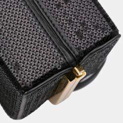 Celine Black Leather Sequin Triomphe Minaudiere