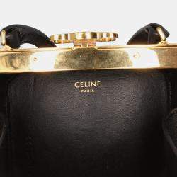 Celine Black Leather Sequin Triomphe Minaudiere