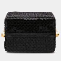 Celine Black Leather Sequin Triomphe Minaudiere