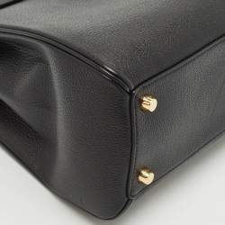 Pre Owned Celine Black Leather Medium Classique 16 Top Handle Bag