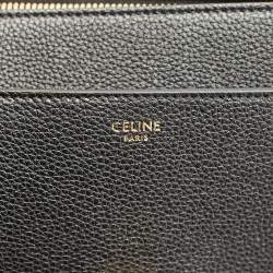 Pre Owned Celine Black Leather Medium Classique 16 Top Handle Bag