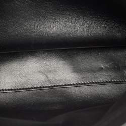 Pre Owned Celine Black Leather Medium Classique 16 Top Handle Bag
