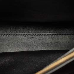 Pre Owned Celine Black Leather Medium Classique 16 Top Handle Bag