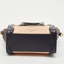 Celine Tricolor Leather and Python Nano Luggage Tote