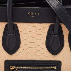 Celine Tricolor Leather and Python Nano Luggage Tote