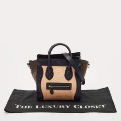 Celine Tricolor Leather and Python Nano Luggage Tote