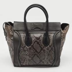Celine Tricolor Python and Leather Mini Luggage Tote