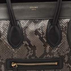 Celine Tricolor Python and Leather Mini Luggage Tote