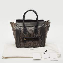 Celine Tricolor Python and Leather Mini Luggage Tote