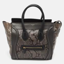 Celine Tricolor Python and Leather Mini Luggage Tote