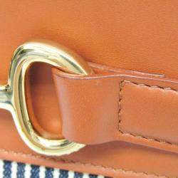 Celine Brown, Navy Canvas and Leather Bucket Bag