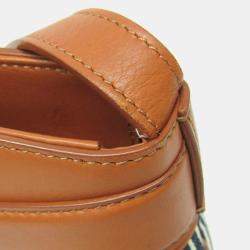 Celine Brown, Navy Canvas and Leather Bucket Bag