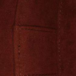 Celine Brown Calfskin Cuir Triomphe Oval Handbag