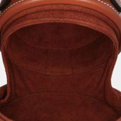 Celine Brown Calfskin Cuir Triomphe Oval Handbag