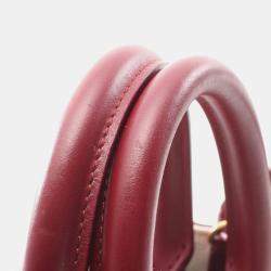 Celine Brown/Red Mini Canvas Vertical Cabas Satchel