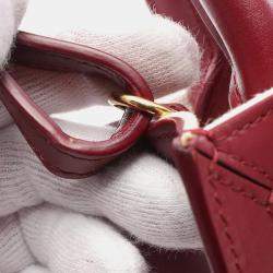 Celine Brown/Red Mini Canvas Vertical Cabas Satchel