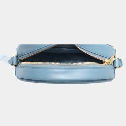 Celine Blue Leather Triomphe Oval Crossbody Bag