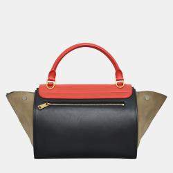 Celine Tri-Color Calfskin Leather Medium Trapeze Bag