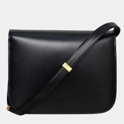 Celine Black Leather Classic Medium Box Bag
