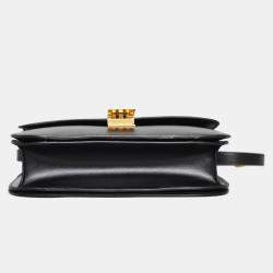 Celine Black Leather Classic Medium Box Bag