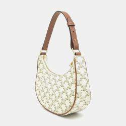 Pre Owned Celine White PVC Triumph Ava Hobo Bag