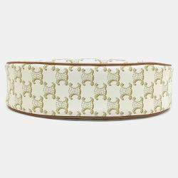 Pre Owned Celine White PVC Triumph Ava Hobo Bag