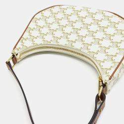 Pre Owned Celine White PVC Triumph Ava Hobo Bag