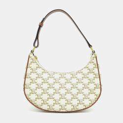 Pre Owned Celine White PVC Triumph Ava Hobo Bag